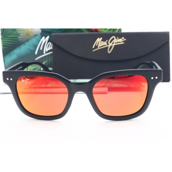 Maui Jim SHORE BREAK MJ 822-2M Black Cat Eye Sunglasses Red polarized Lens 50mm main image 5